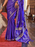 Purple Satin Saree With Blouse Piece