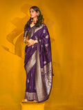 Purple Silk Saree With Blouse Piece