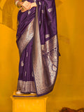 Purple Silk Saree With Blouse Piece