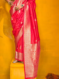 Red Silk Saree With Blouse Piece