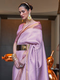 Lavender Art Silk Saree With Blouse Piece