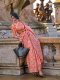 Orange Organza Saree With Blouse Piece