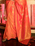 Orange Art Silk Saree With Blouse Piece