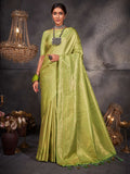 Light Green Kanjeevaram Art Silk Saree With Blouse Piece