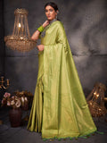 Light Green Kanjeevaram Art Silk Saree With Blouse Piece