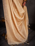 Off-White Kanjeevaram Art Silk Saree With Blouse Piece