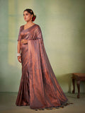 Grey Kanjeevaram Art Silk Saree With Blouse Piece