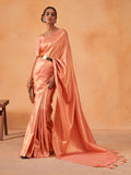 Orange Kanjeevaram Art Silk Saree With Blouse Piece