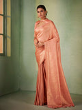 Pink Kanjeevaram Art Silk Saree With Blouse Piece