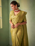 Green Kanjeevaram Art Silk Saree With Blouse Piece