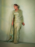 Light Green Kanjeevaram Art Silk Saree With Blouse Piece