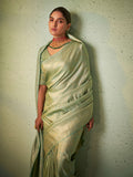 Light Green Kanjeevaram Art Silk Saree With Blouse Piece