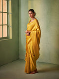 Yellow Kanjeevaram Art Silk Saree With Blouse Piece