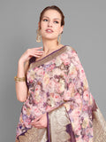 Purple Georgette Saree With Blouse Piece