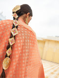 Orange Nylon Saree With Blouse Piece