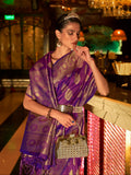 Purple Art Silk Saree With Blouse Piece