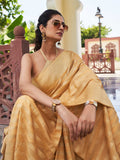 Beige Banarasi Pure Georgette Saree With Blouse Piece