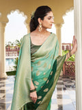 Green Banarasi Pure Georgette Saree With Blouse Piece