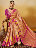 Pink Silk Festive Wear Saree With Blouse Piece