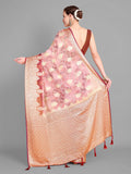 Baby Pink Georgette Saree With Blouse Piece