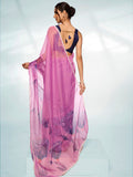 Lavender Organza Party Wear Saree With Blouse Piece