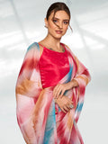 Multicolor Organza Party Wear Saree With Blouse Piece