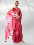 Rust Organza Party Wear Saree With Blouse Piece