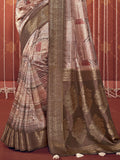 Multicolor Printed Satin Silk Saree With Blouse Piece