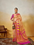 Pink Silk Festive Wear Saree With Blouse Piece