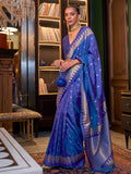 Blue Art Silk Saree With Blouse Piece