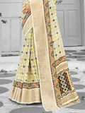 Multicolor Digital Printed Silk Saree With Blouse Piece