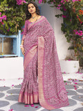 Multicolor Digital Printed Silk Saree With Blouse Piece