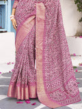 Multicolor Digital Printed Silk Saree With Blouse Piece