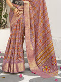 Multicolor Digital Printed Silk Saree With Blouse Piece