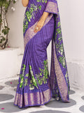 Multicolor Digital Printed Silk Saree With Blouse Piece