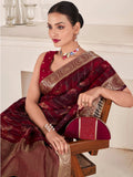 Multicolor Digital Printed Viscose Silk Saree With Blouse Piece