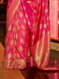 Pink Art Silk Saree With Blouse Piece