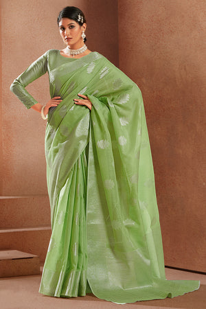 Pastel Green Silk Saree