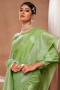 Pastel Green Silk Saree