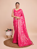 Pink Silk Saree With Blouse Piece