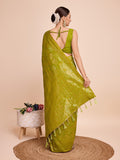 Green Silk Saree With Blouse Piece