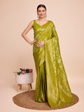 Green Silk Saree With Blouse Piece