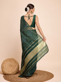 Green Cotton Saree With Blouse Piece