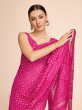 Pink Cotton Saree With Blouse Piece