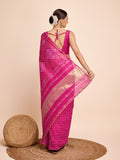 Pink Cotton Saree With Blouse Piece