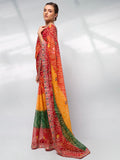 Multicolor Georgette Party Wear Saree With Blouse Piece