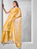 Embroidered Embellished Chiffon Saree With Blouse Piece