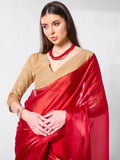 Embellished Solid Organza Saree With Blouse Piece