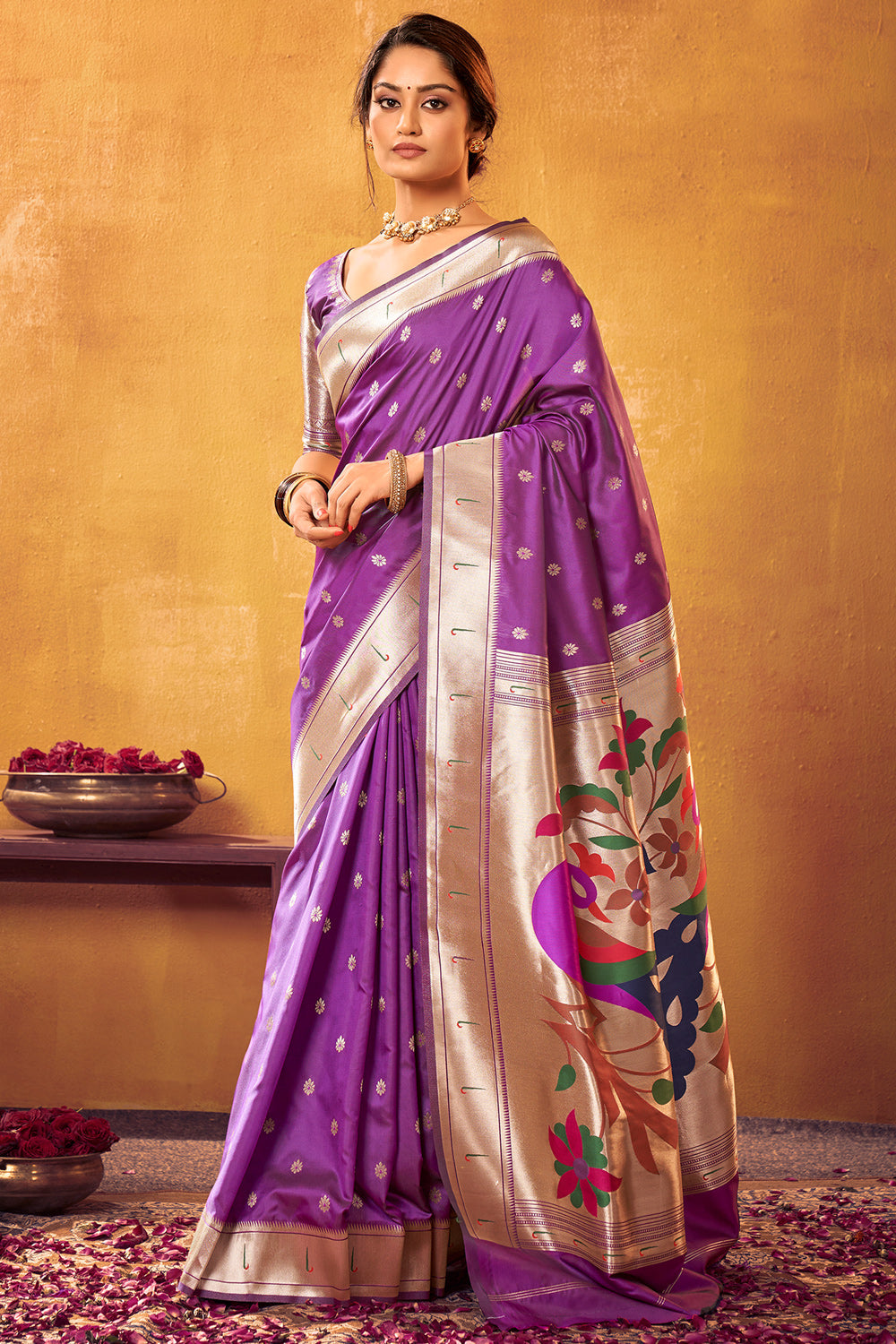 Jamuni, Baigani, Wine & 5+ Shades of Dark Purple Sarees By Monastoor