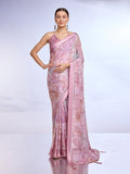 Pink Georgette Saree With Blouse Piece